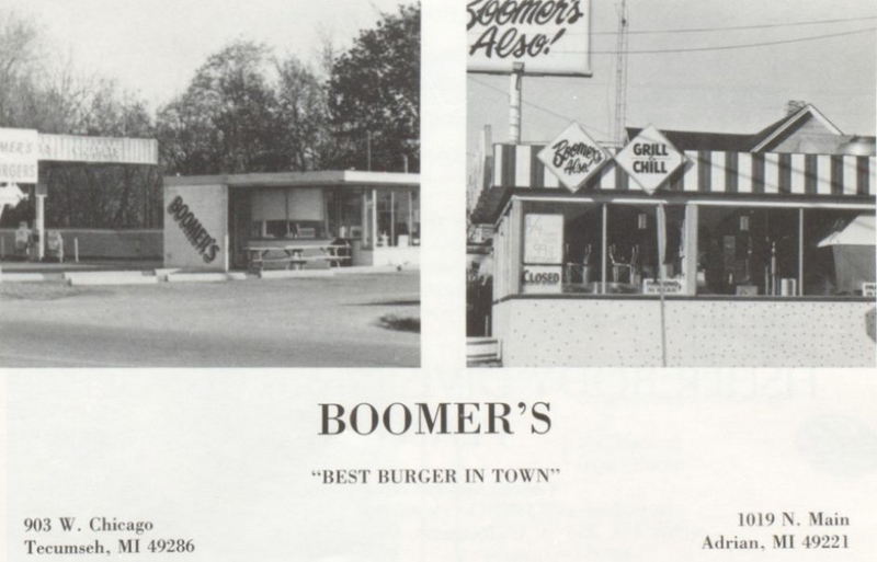 Frosty Freeze Drive-In (Boomers Burgers) - Tecumseh 1986 Yearbook Ad (newer photo)